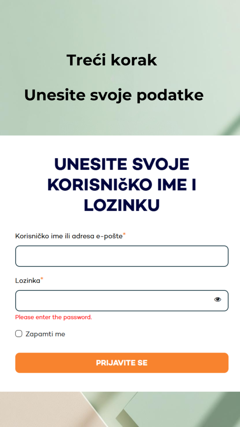 Unesite svoje podatke