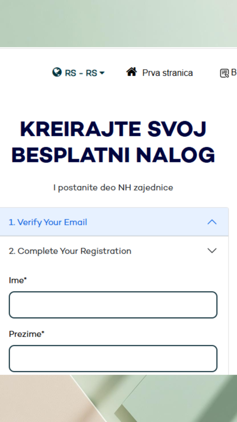 Kreirajte svoj nalog