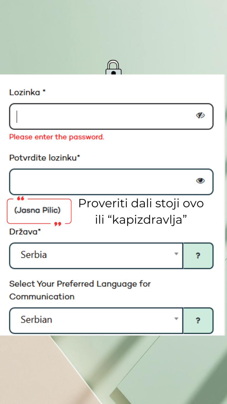 Kreirajte svoj nalog